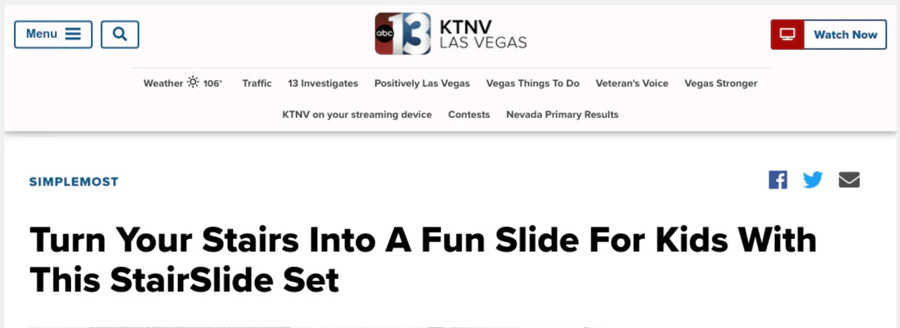 KTNV of Las Vegas reviews StairSlide