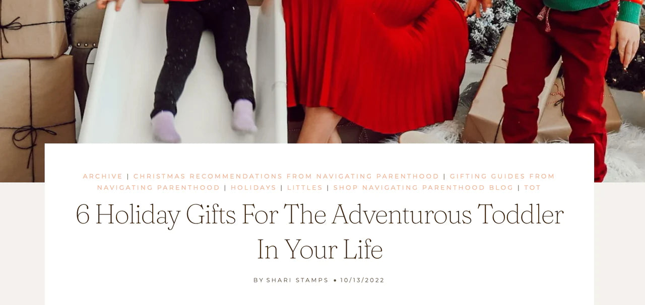 Navigating Parenthood Magazine highlights StairSlide as perfect holiday gift for any toddler