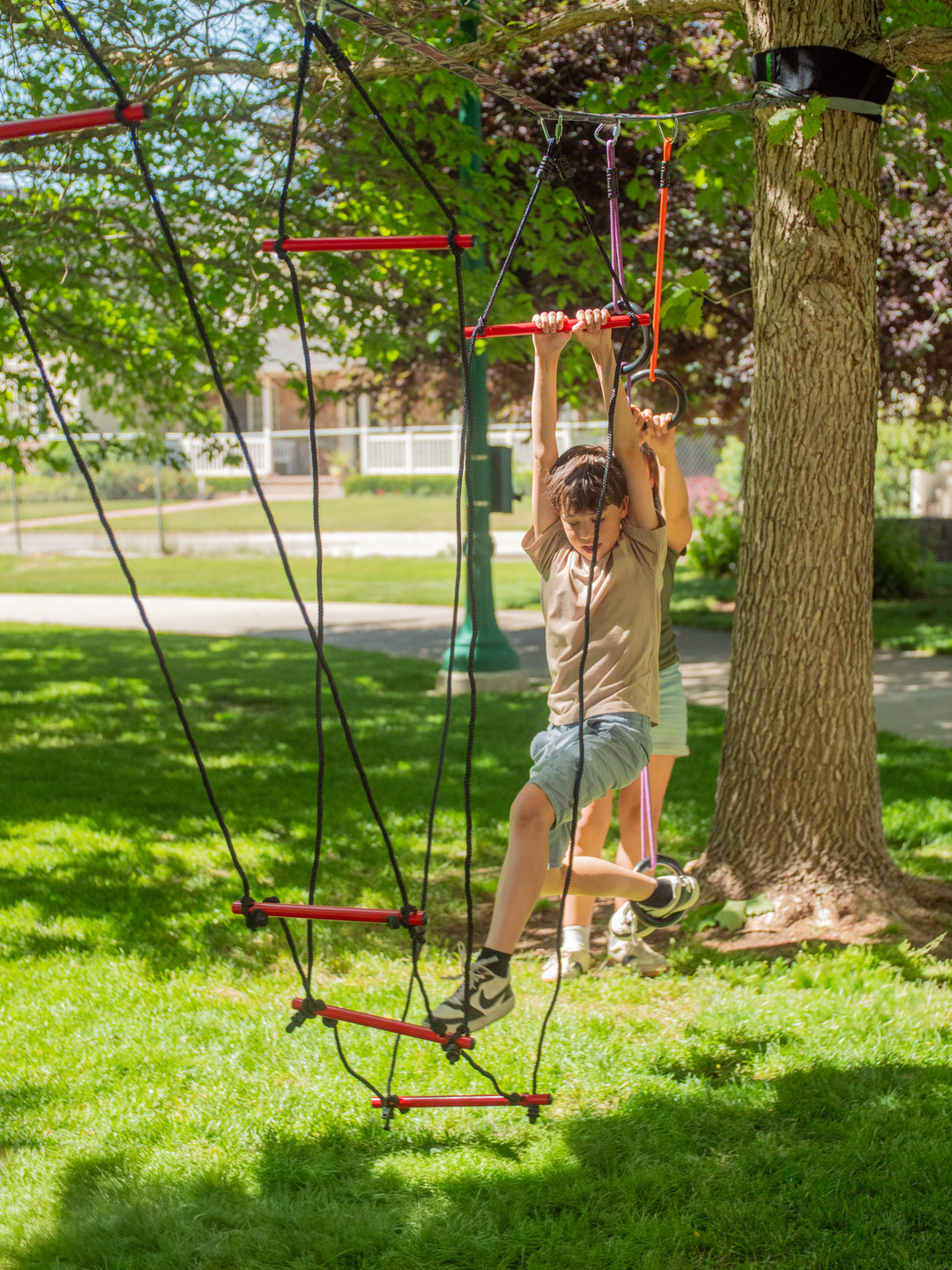 Slackers Deluxe Ninjaline Kit - Ninja Slackline Obstacle Course Set for Backyard & Kids Outdoor Training | BolderPlay $2