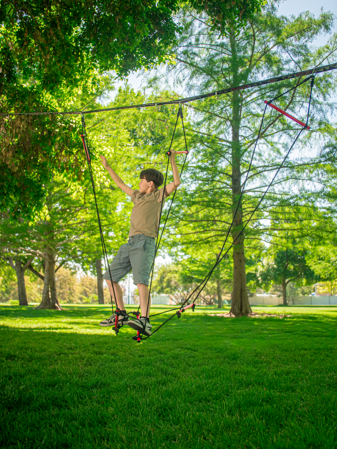 Slackers Deluxe Ninjaline Kit - Ninja Slackline Obstacle Course Set for Backyard & Kids Outdoor Training | BolderPlay