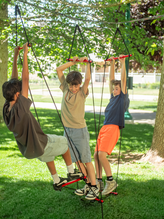 Slackers Deluxe Ninjaline Kit - Ninja Slackline Obstacle Course Set for Backyard & Kids Outdoor Training | BolderPlay