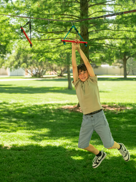 Slackers Deluxe Ninjaline Kit - Ninja Slackline Obstacle Course Set for Backyard & Kids Outdoor Training | BolderPlay