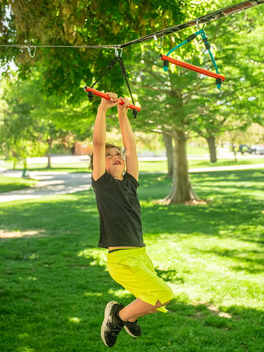 Slackers Deluxe Ninjaline Kit - Ninja Slackline Obstacle Course Set for Backyard & Kids Outdoor Training | BolderPlay