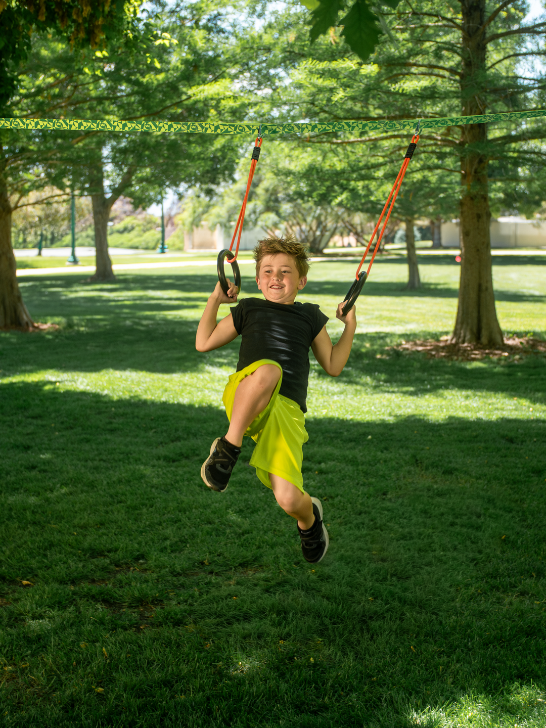 Slackers Swingline™ Rope Swing set - Backyard Outdoor Swing line System for Kids | BolderPlay