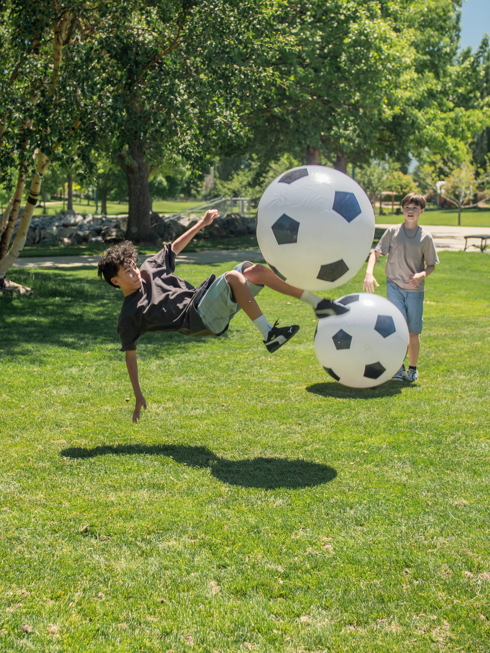 Jumbo Inflatable Soccer Ball - Giant Backyard Soccer Ball for Kids & Family | 4Fun by BolderPlay
