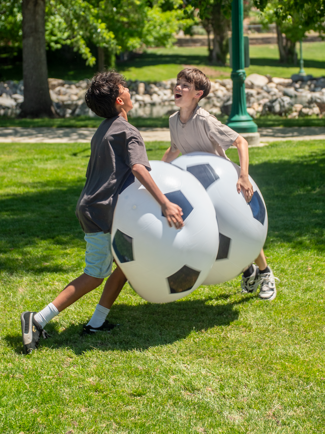 Jumbo Inflatable Soccer Ball - Giant Backyard Soccer Ball for Kids & Family | 4Fun by BolderPlay
