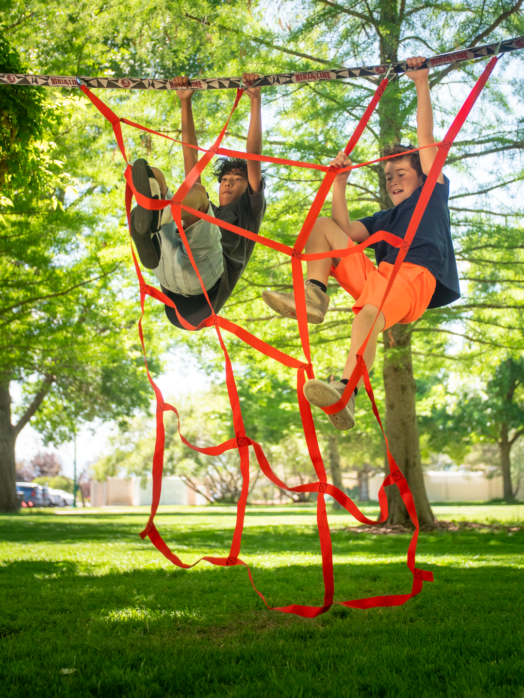 Slackers Deluxe Ninjaline Kit - Ninja Slackline Obstacle Course Set for Backyard & Kids Outdoor Training | BolderPlay