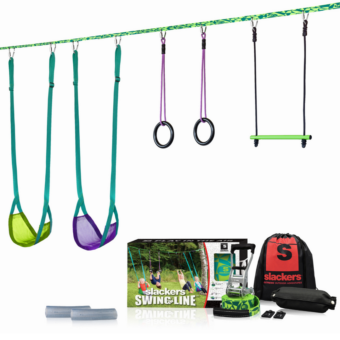 Slackers Swingline™ Rope Swing set - Backyard Outdoor Swing line System for Kids | BolderPlay