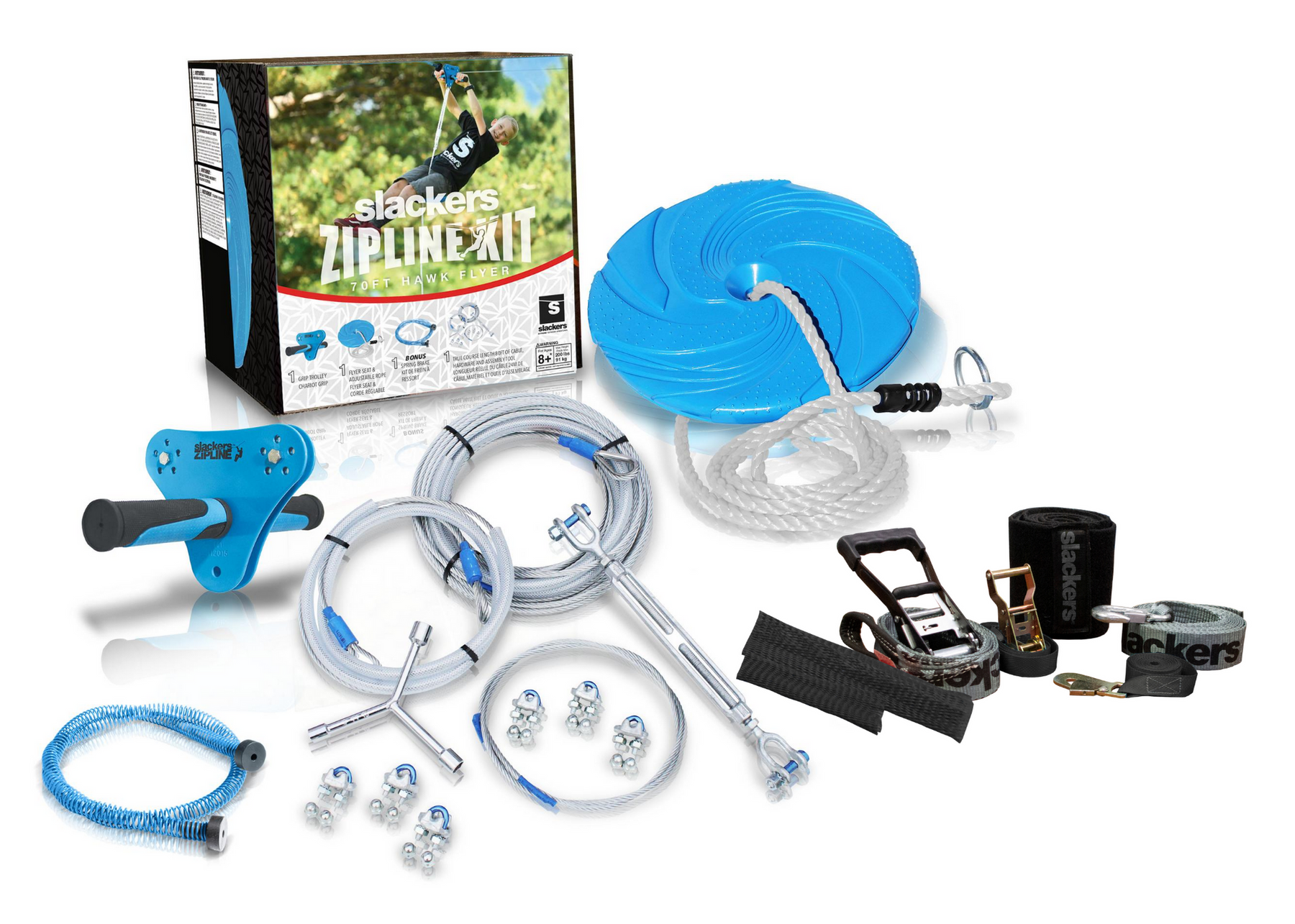 Slackers 70' Backyard Zipline Easy Zipline Installation Bolder Play